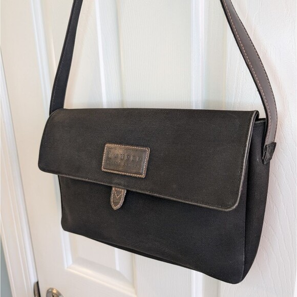 Lauren Ralph Lauren Canvas Shoulder Bag Black - Picture 9 of 14